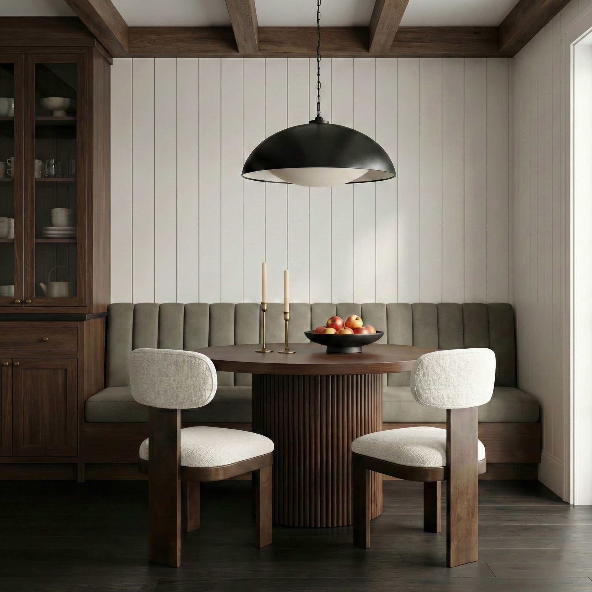 Timbra - Linen Textured Fabric Upholstered Dining Chair (Set of 2) - Walnut Base