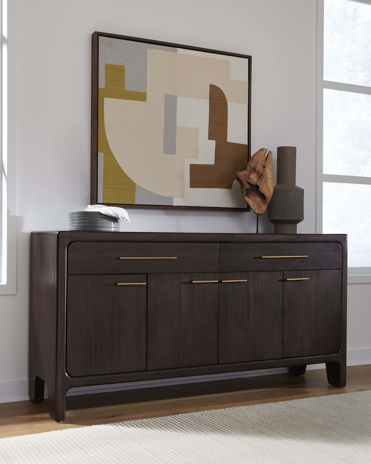 Zamba - Four Door Two Drawer Acacia Wood Sideboard - Jaguar