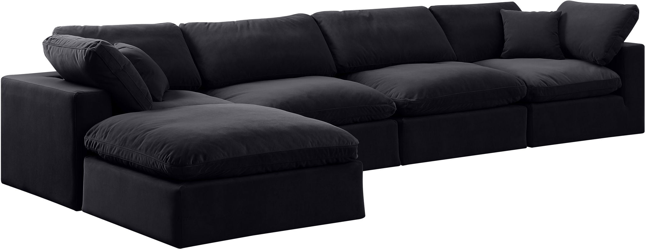 Comfy - 5 Piece Velvet Modular Sectional With Chaise - Urban Living Furniture (Los Angeles, CA)