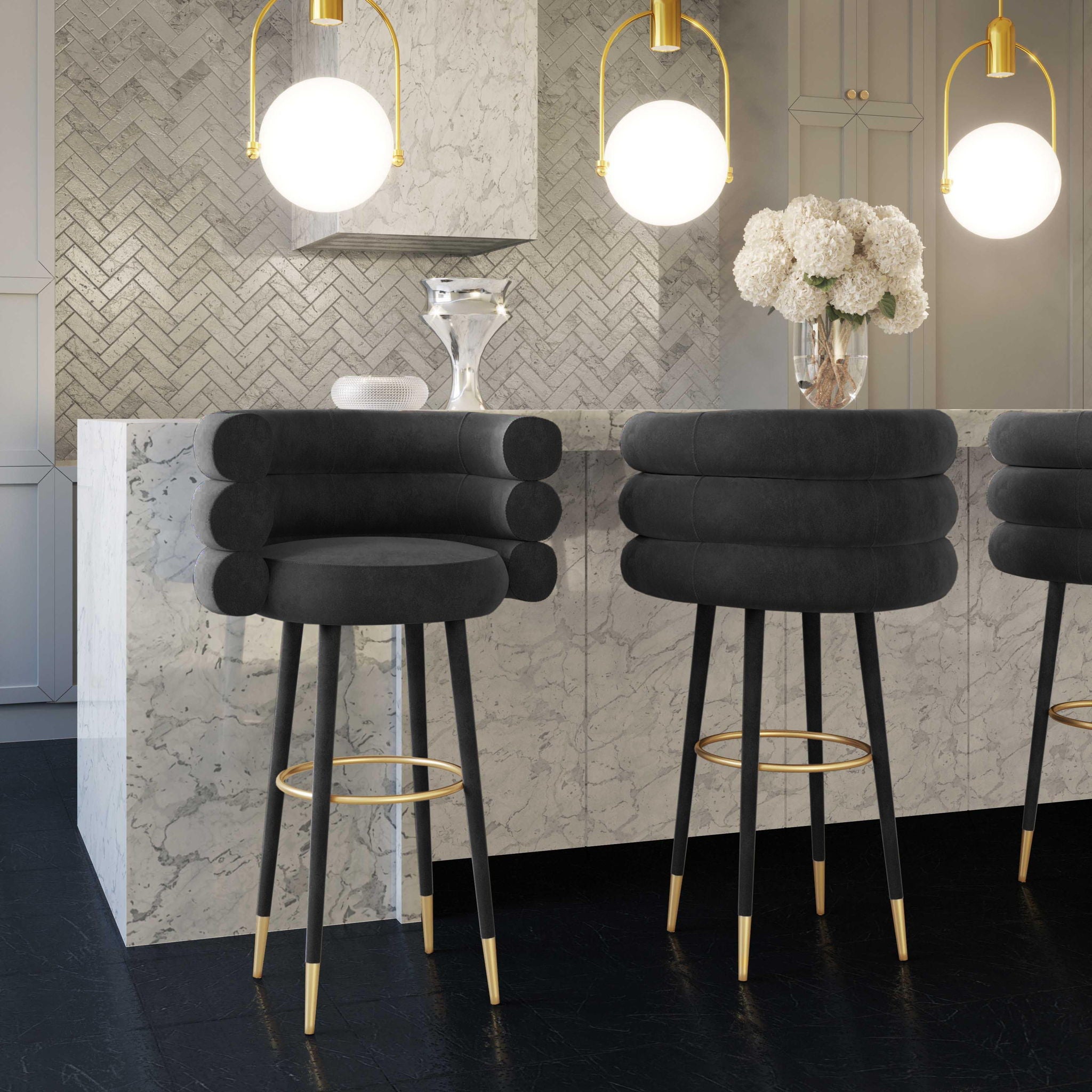 Betty - Velvet Counter Stool - Urban Living Furniture (Los Angeles, CA)