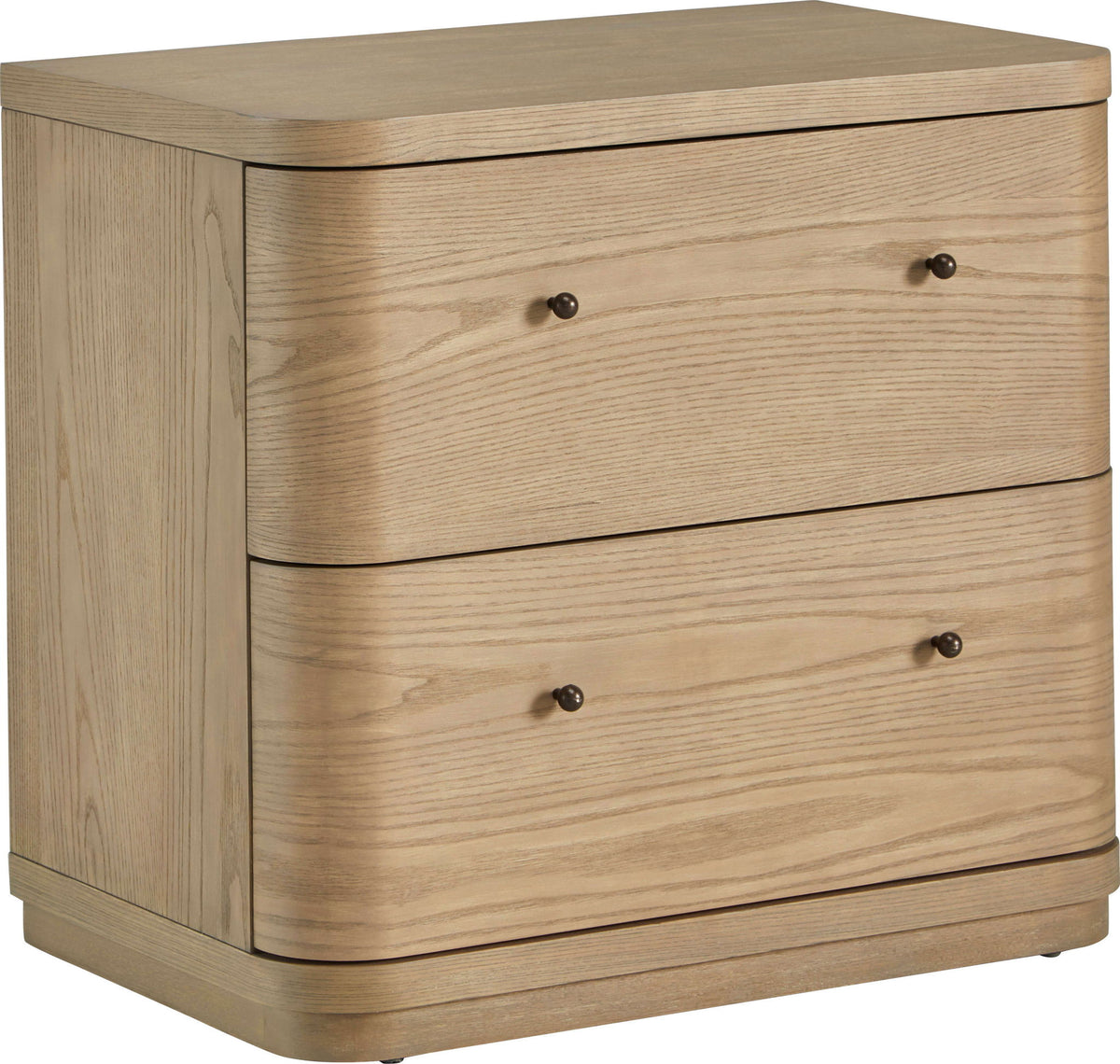 Penny - Two Drawer White Ash Nightstand - Buff Cream