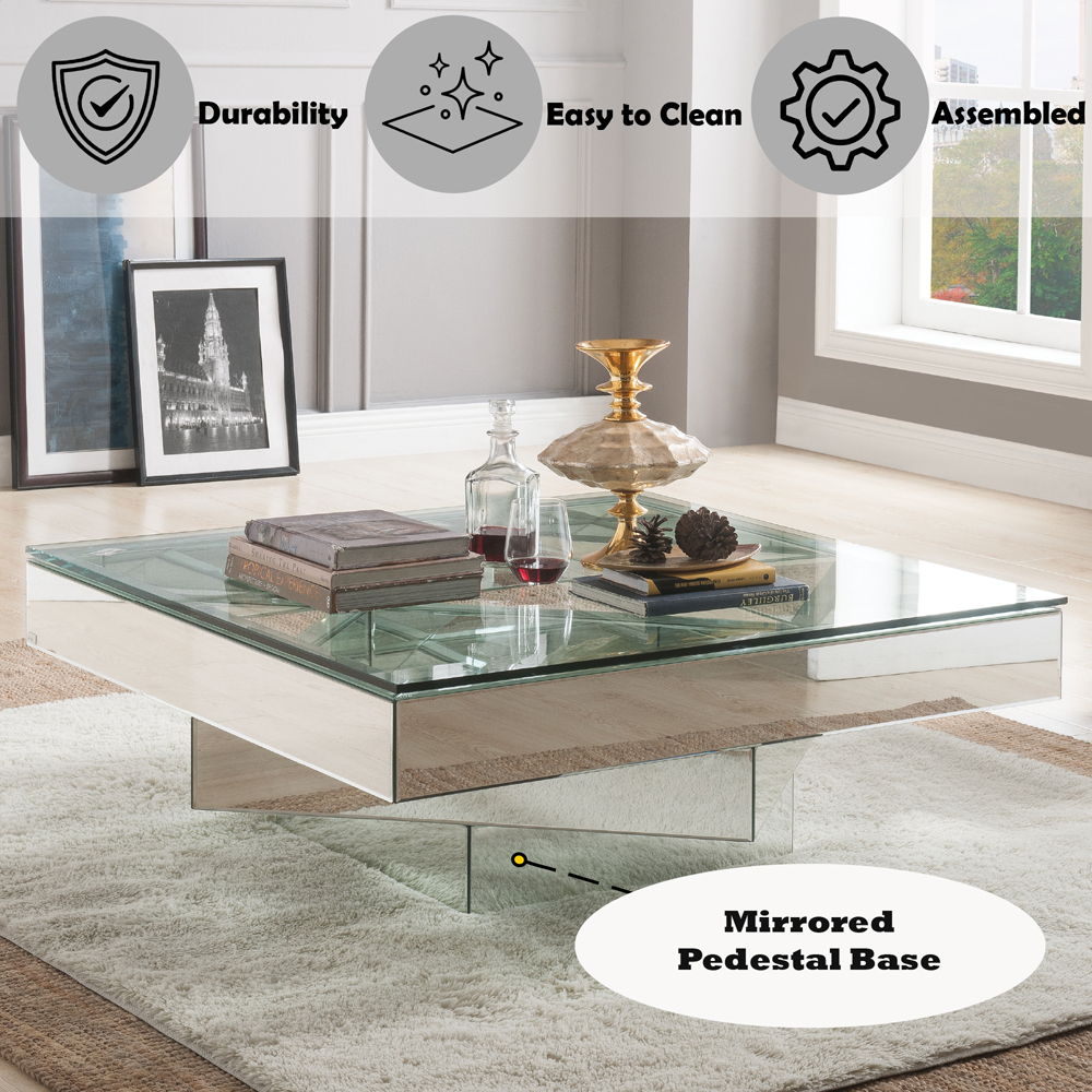 Dominic - 40" Coffee Table - Mirrored - Urban Living Furniture (Los Angeles, CA)