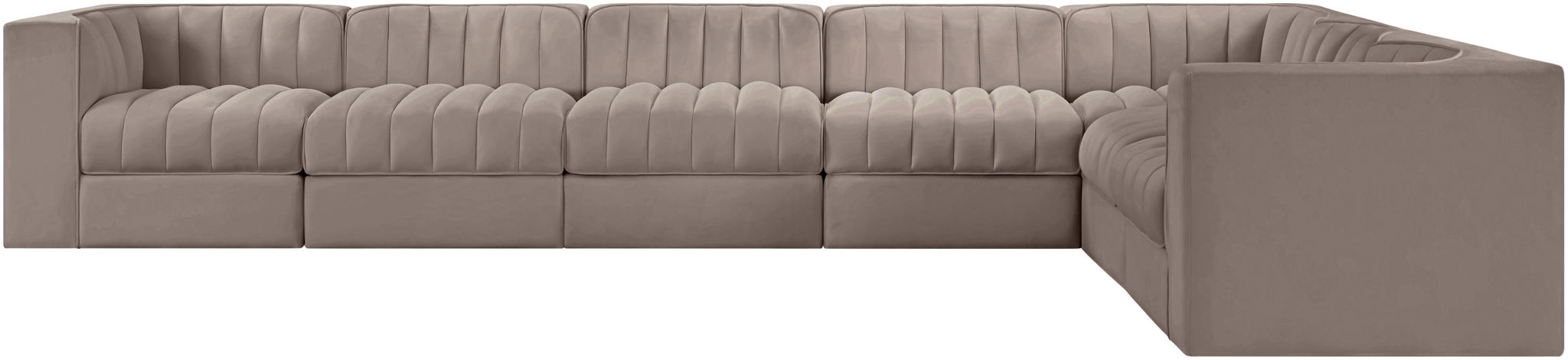 Rummi - Velvet Performance Fabric Upholstered 7 Piece Modular Sectional (With 3 Corner Chairs) - Urban Living Furniture (Los Angeles, CA)