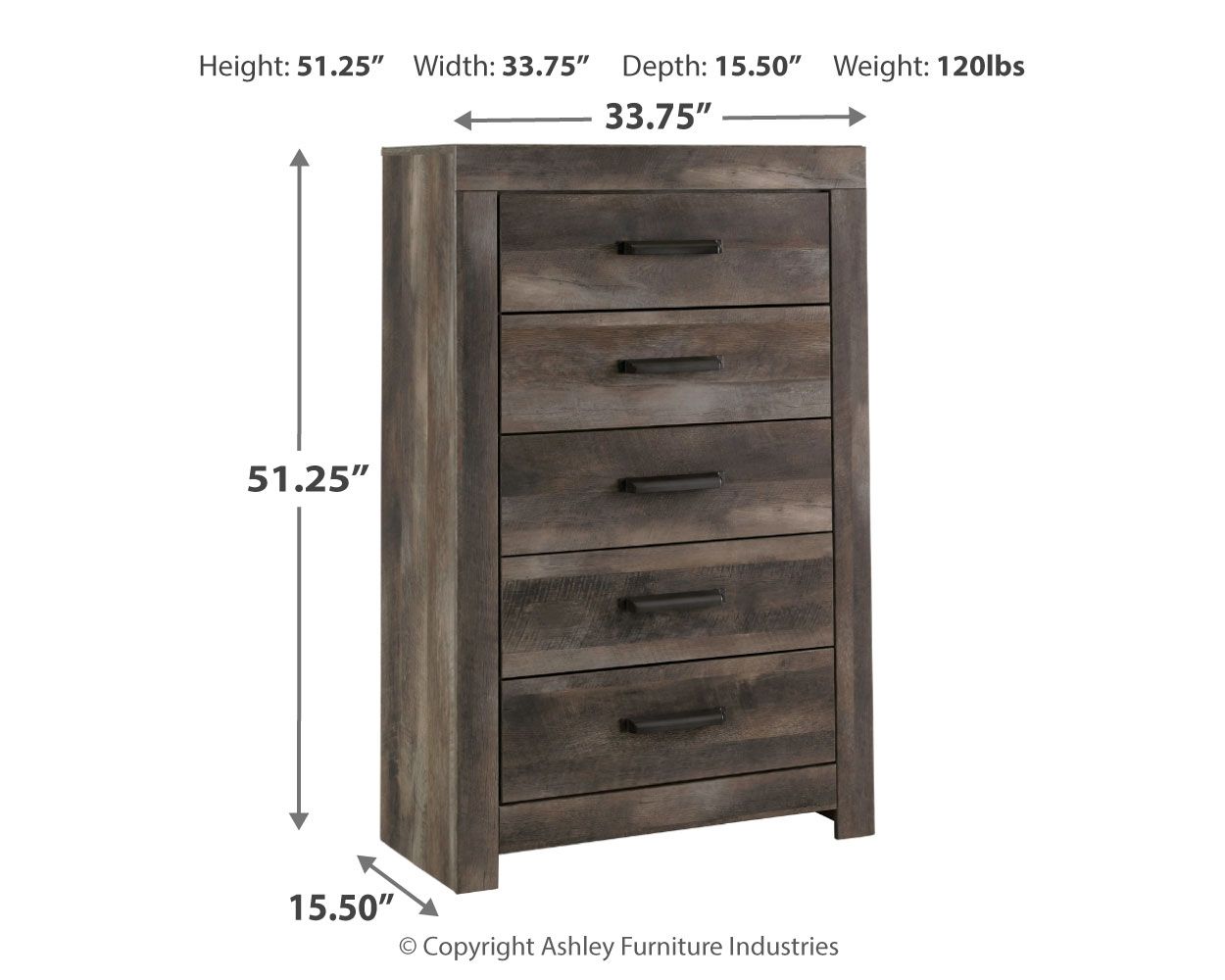 Wynnlow - Gray - Five Drawer Chest - Urban Living Furniture (Los Angeles, CA)
