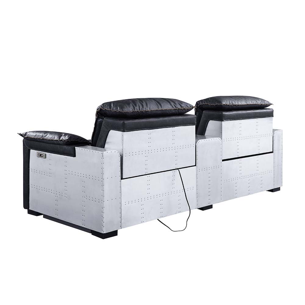 Misezon - Power Motion Recliner - Black Top Grain Leather & Aluminum - Urban Living Furniture (Los Angeles, CA)