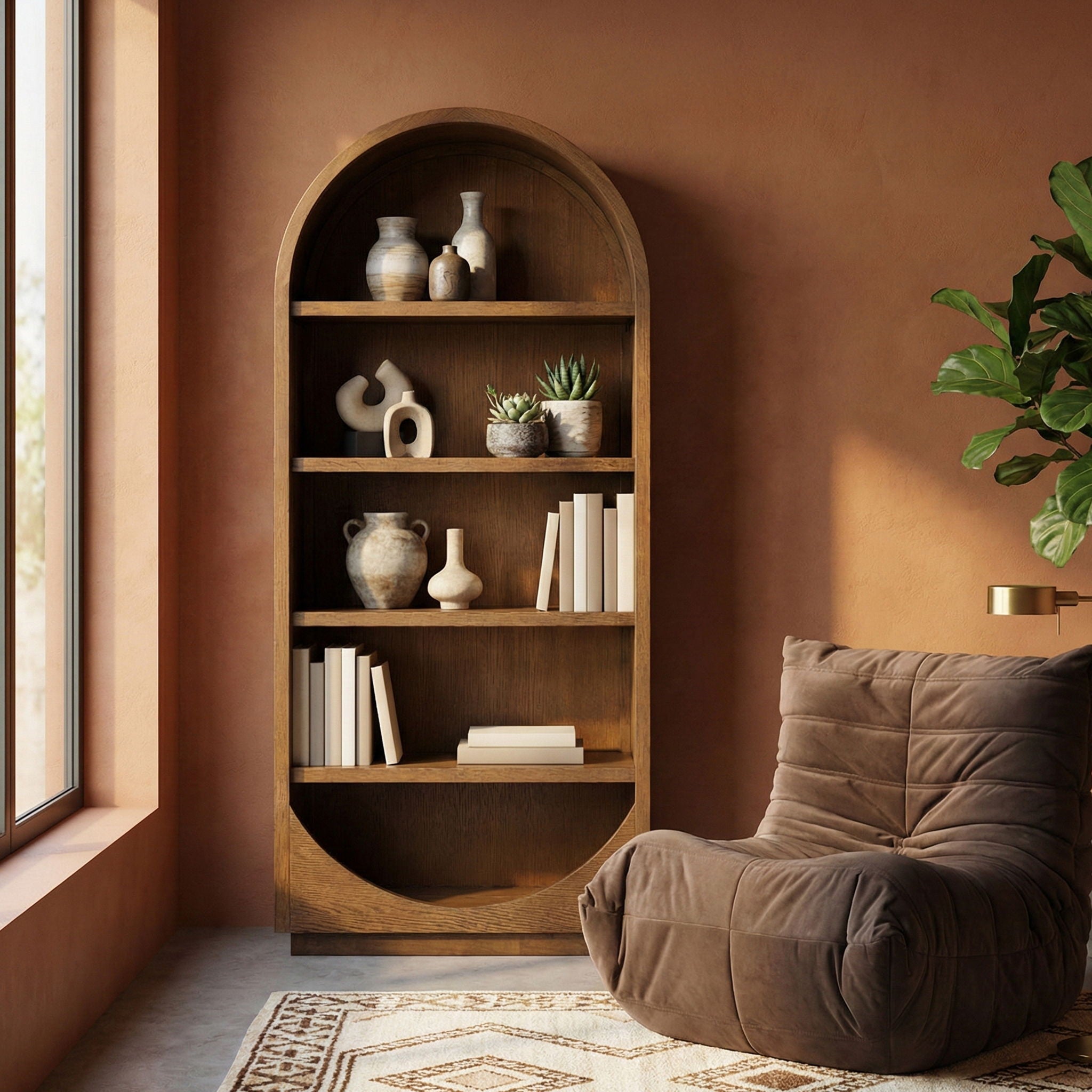 Hearth - Oak Veneer And Solid Wood Bookcase - Urban Living Furniture (Los Angeles, CA)