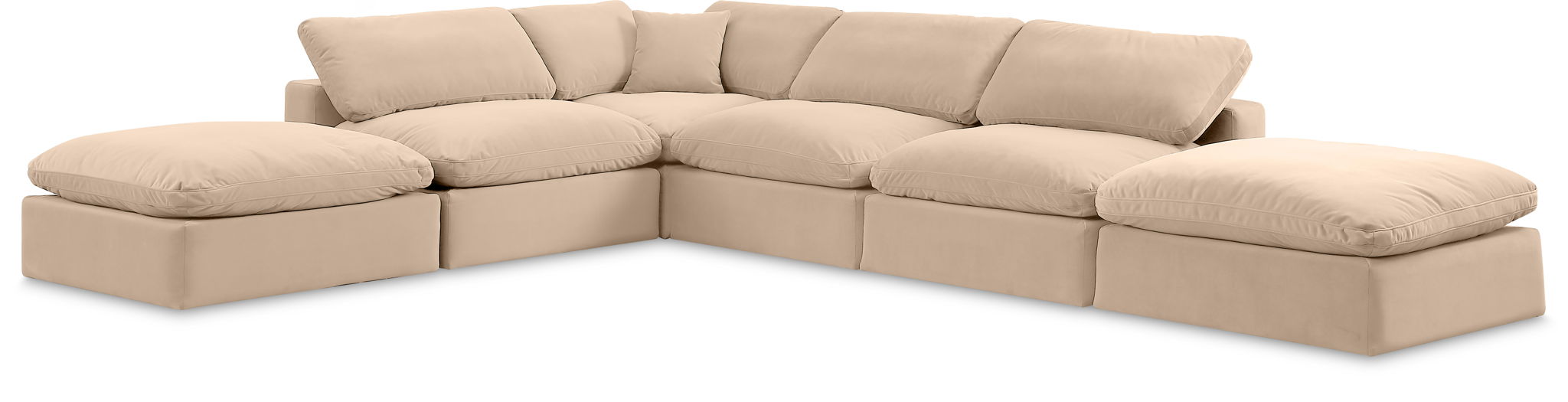 Comfy - 6 Piece Velvet Modular Sectional - Urban Living Furniture (Los Angeles, CA)