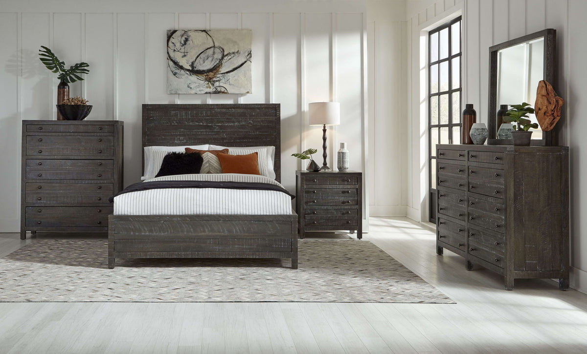 Townsend - Solid Wood Five Drawer Chest - Gunmetal (2024)