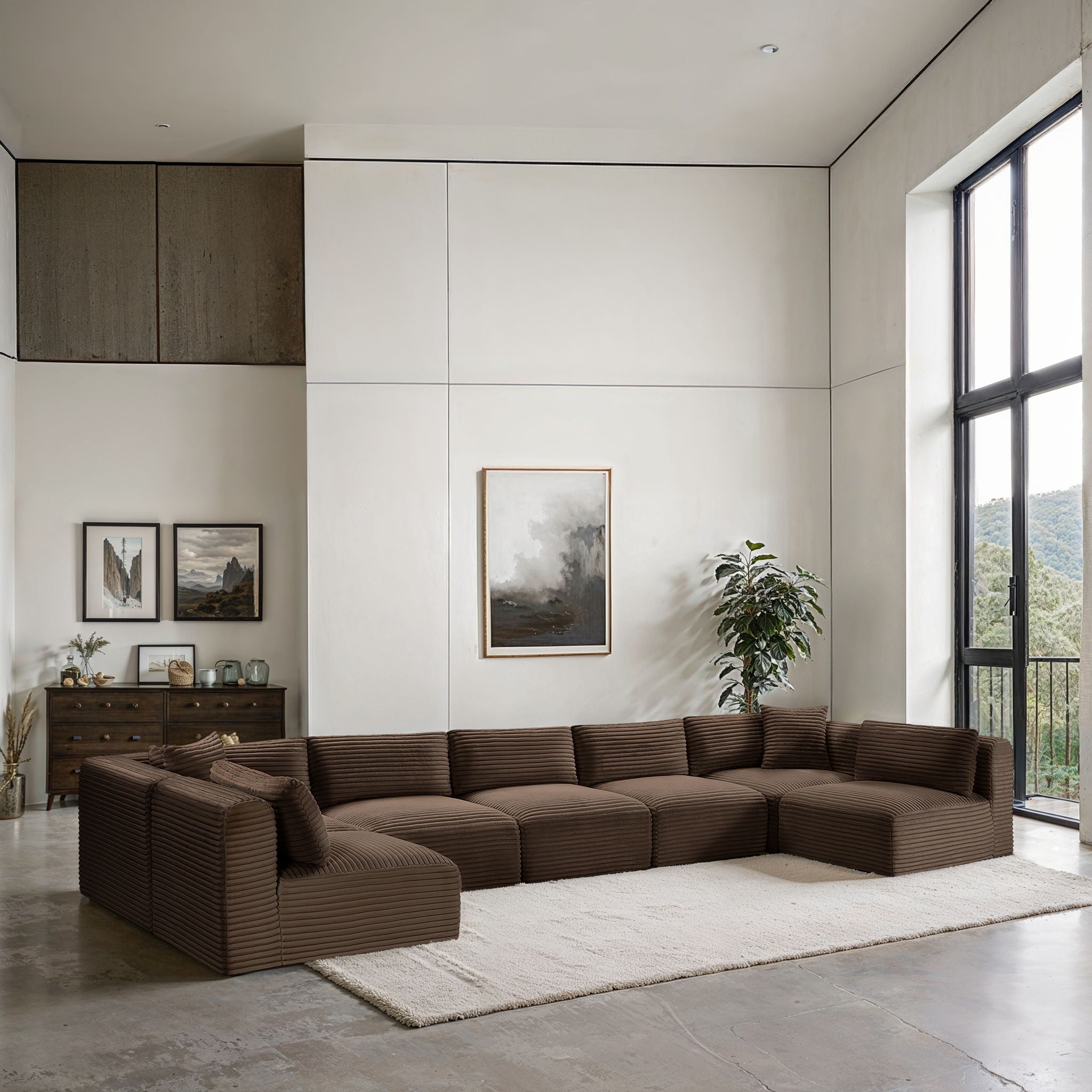 Shaggy - 7 Piece Modular U-Shaped Armless Sectional - Urban Living Furniture (Los Angeles, CA)