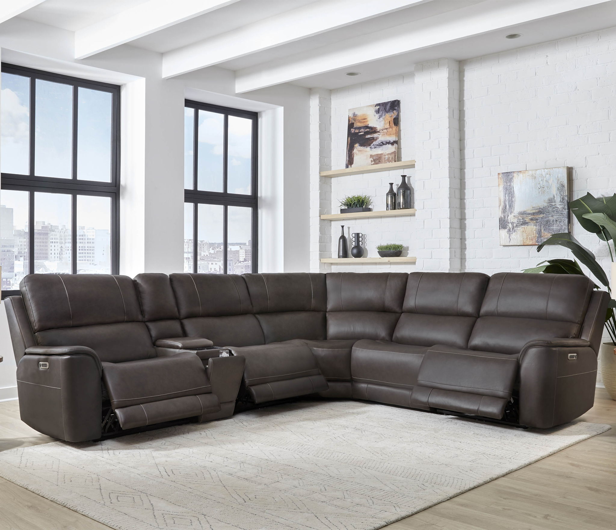 Easton - Power Reclining Sectional With Power Adjustable Headrests - Urban Living Furniture (Los Angeles, CA)