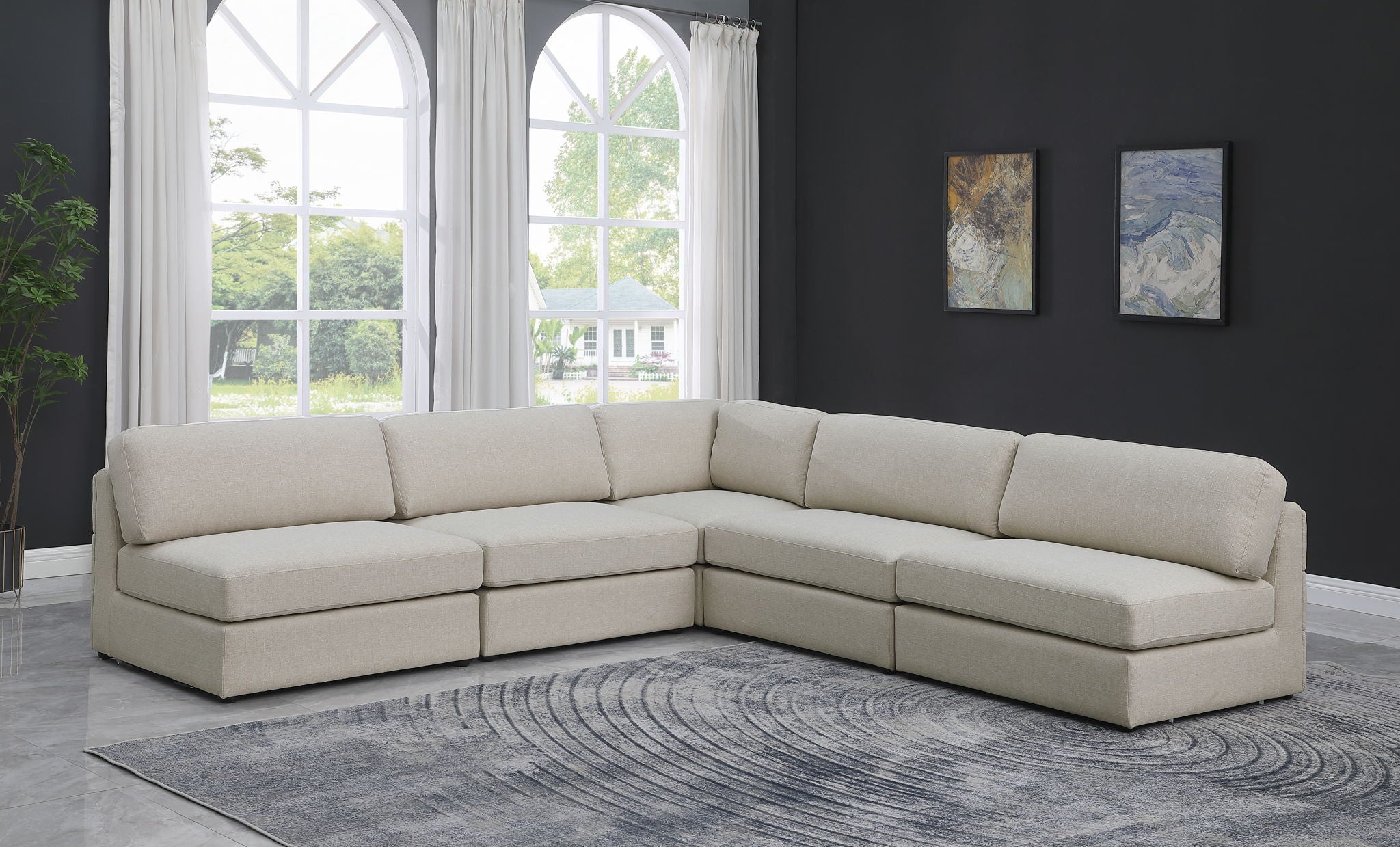 Beckham - 5 Piece Modular Corner Armless Sectional - Urban Living Furniture (Los Angeles, CA)
