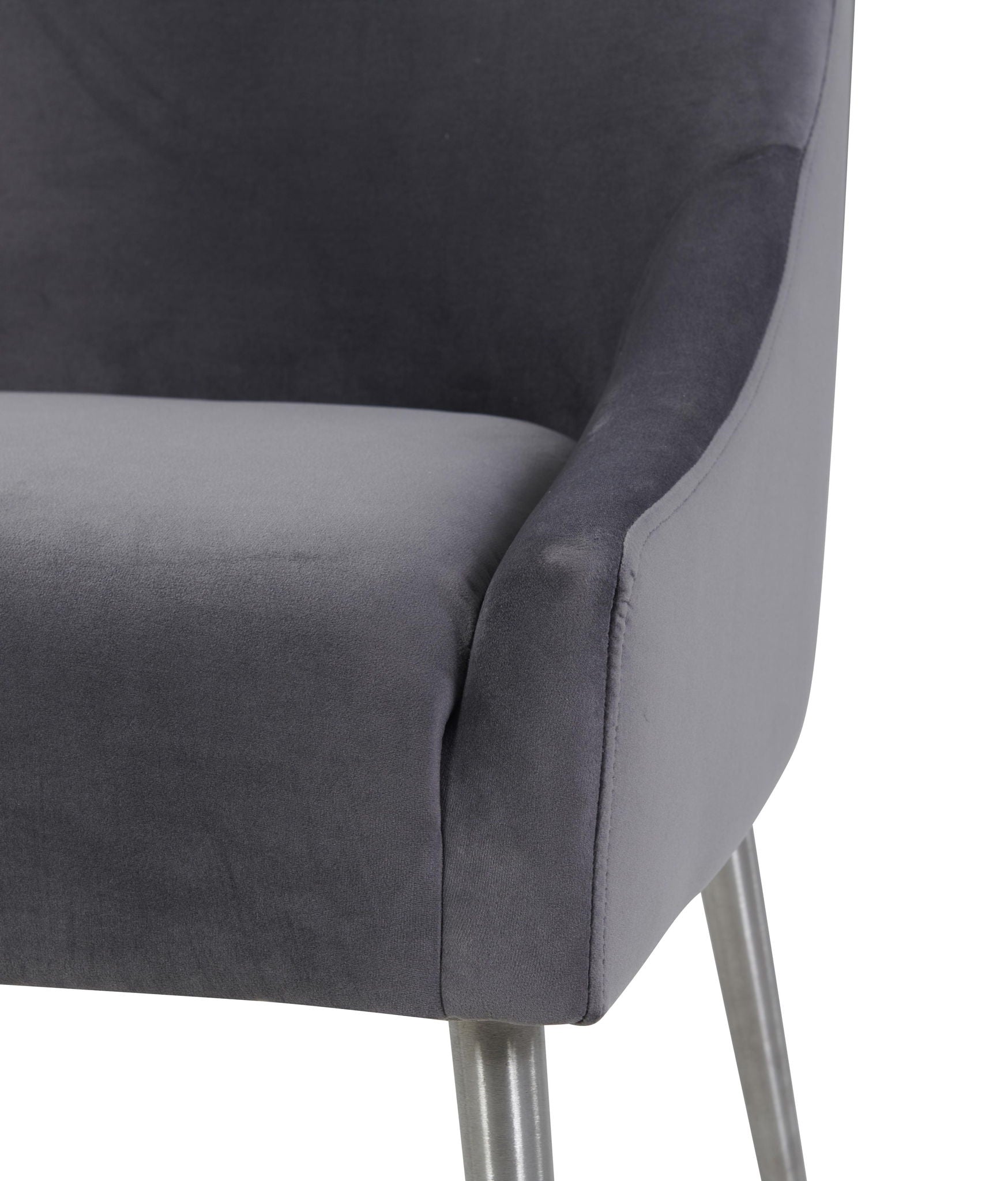 Beatrix - Velvet Side Chair With Silver Leg - Gray - Urban Living Furniture (Los Angeles, CA)