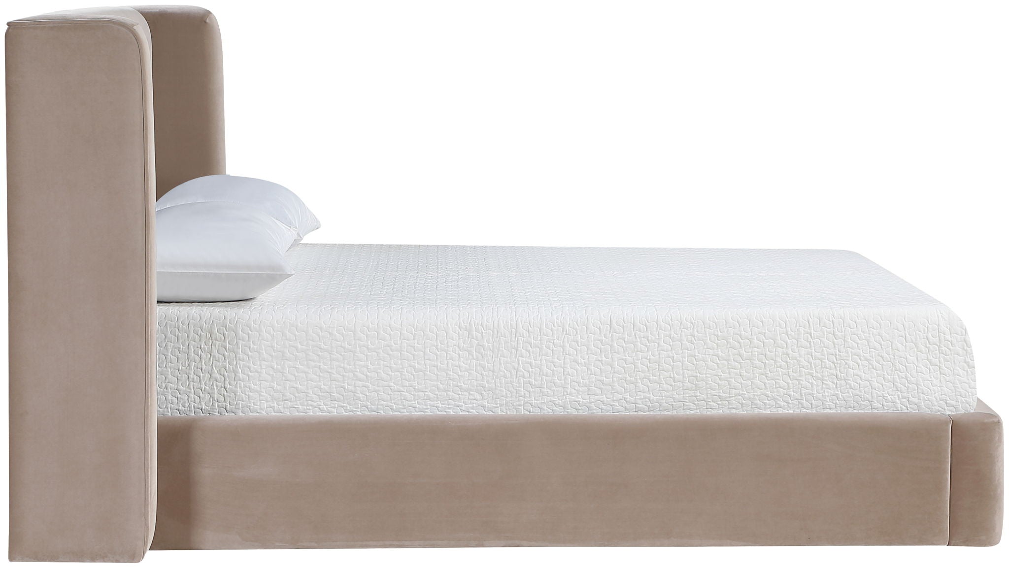 Kendall - Velvet Upholstered Bed - Taupe - Urban Living Furniture (Los Angeles, CA)