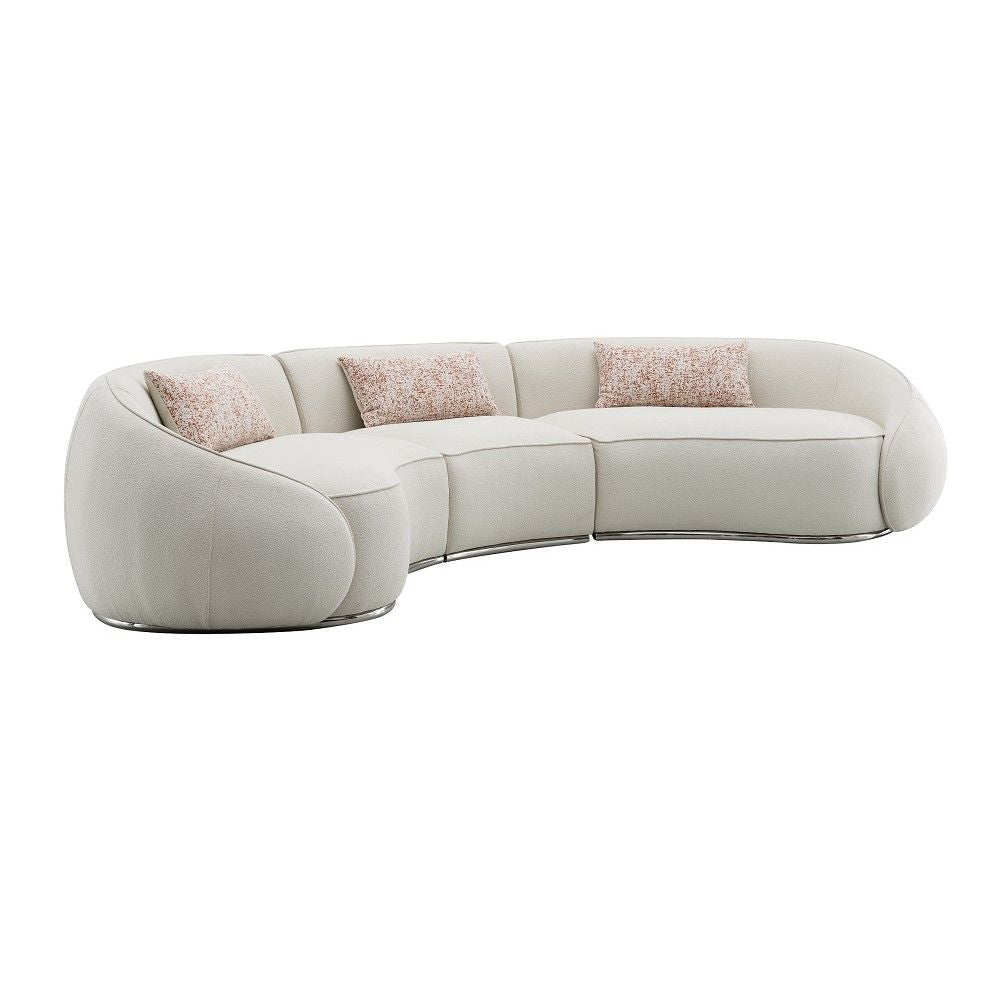 Sahara - Sectional Sofa With 3 Pillows - Beige Boucle - Urban Living Furniture (Los Angeles, CA)