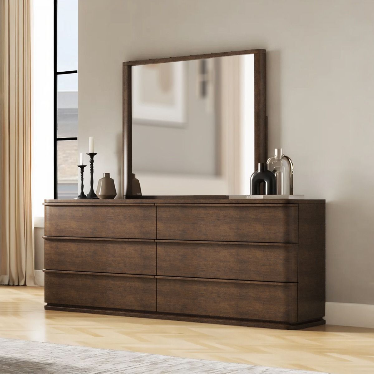 Zoey - Mirror - Brown Oak - Urban Living Furniture (Los Angeles, CA)
