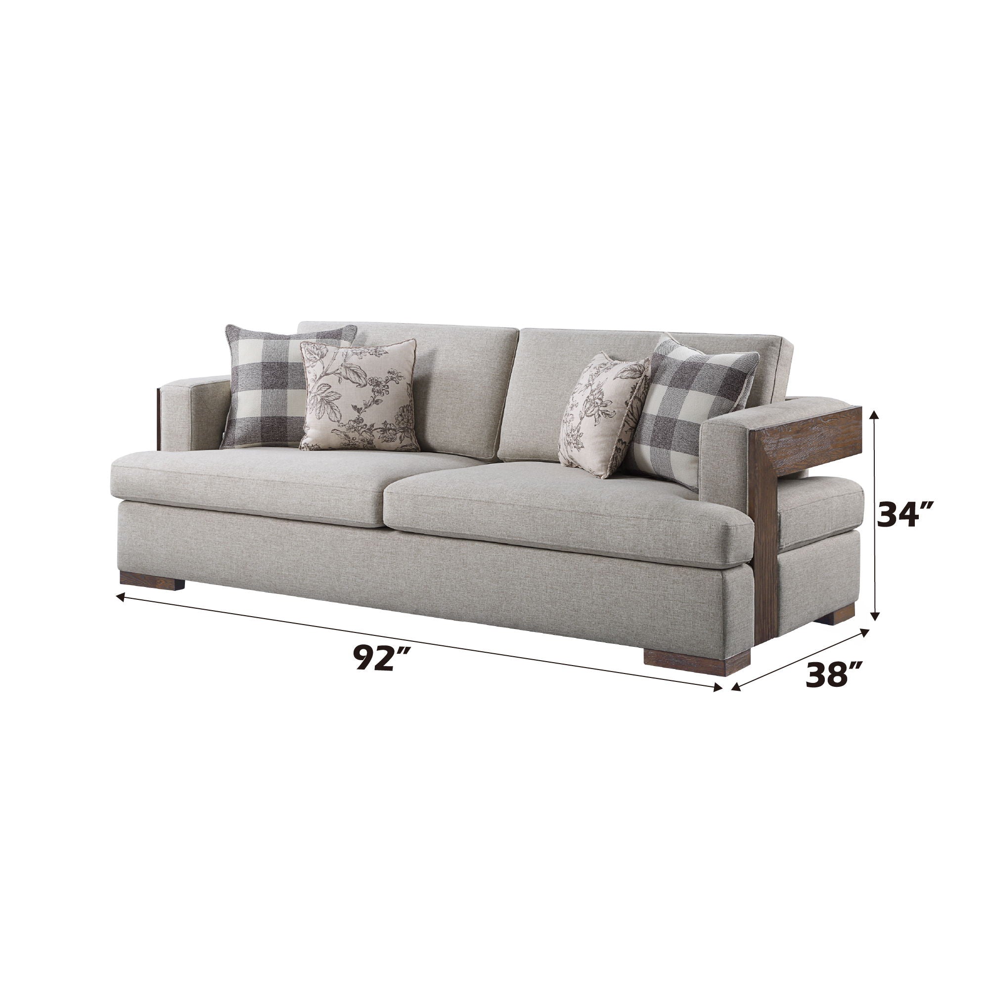 Niamey - Sofa With 4 Pillows - Fabric & Walnut - Urban Living Furniture (Los Angeles, CA)