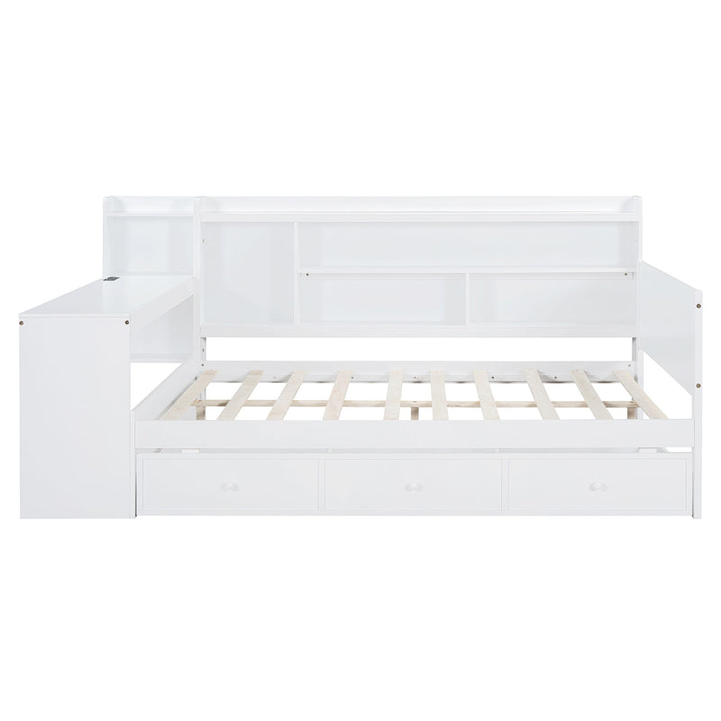 Daybed With 3 Drawers USB Ports And Desk - Urban Living Furniture (Los Angeles, CA)