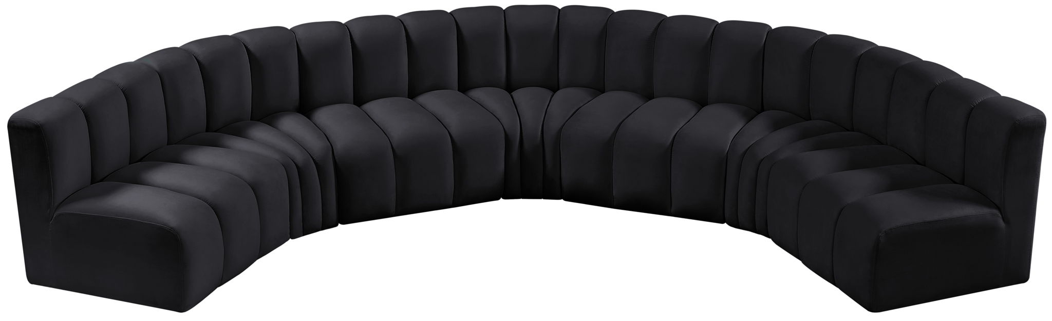 Arc - Velvet 7 Piece U-Shaped Modular Sofa