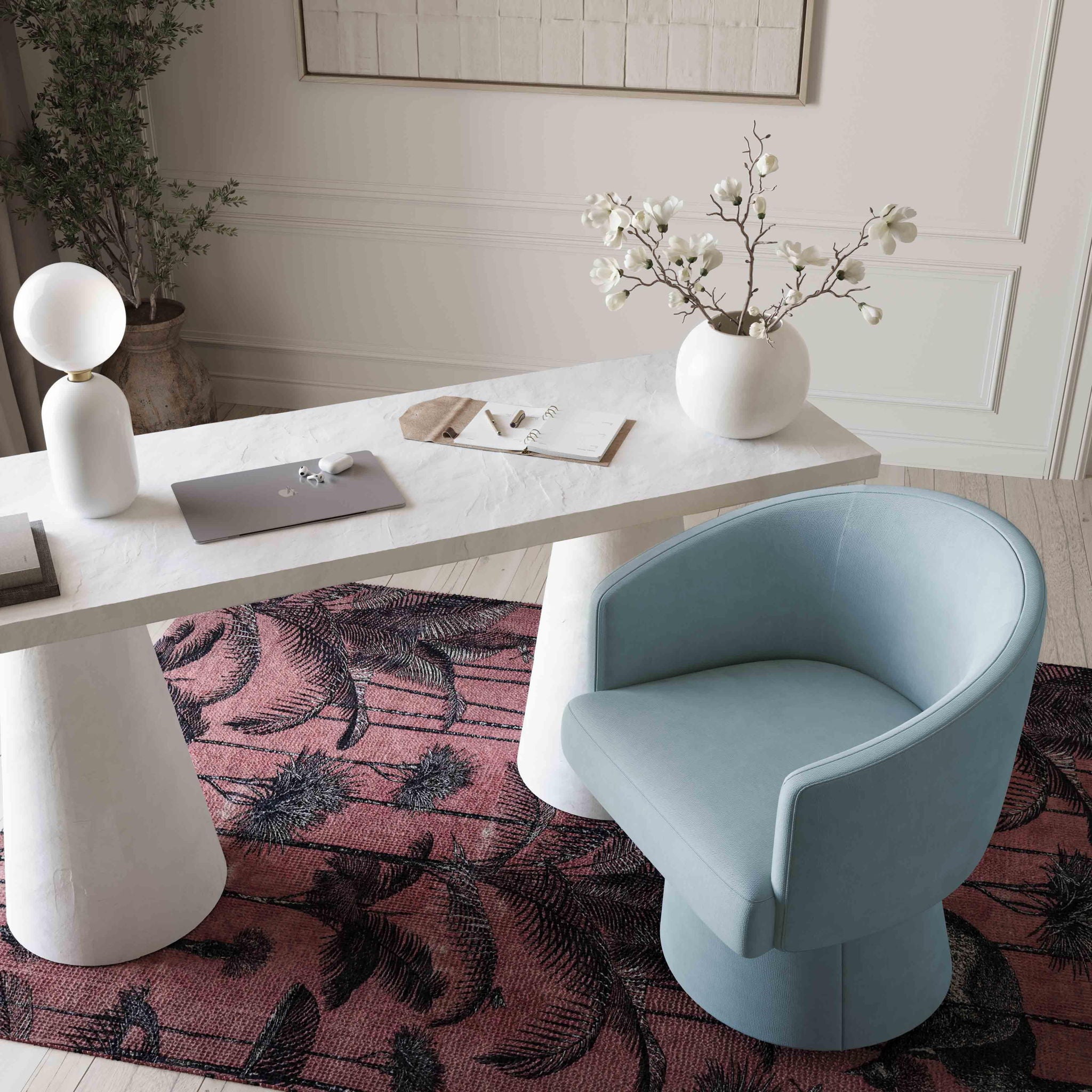 Kristen - Upcycled Chenille Rolling Desk Chair - Urban Living Furniture (Los Angeles, CA)