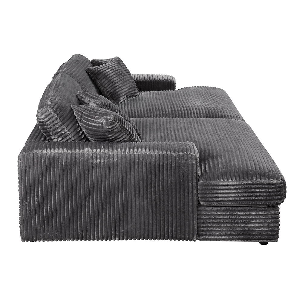 Hilde - Double Chaise With 2 Pillows - Dark Gray - Urban Living Furniture (Los Angeles, CA)