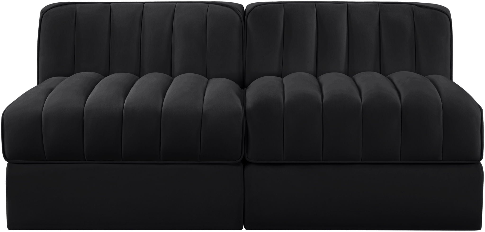 Rummi - Velvet Performance Fabric Upholstered 2 Piece Modular Armless Loveseat - Urban Living Furniture (Los Angeles, CA)