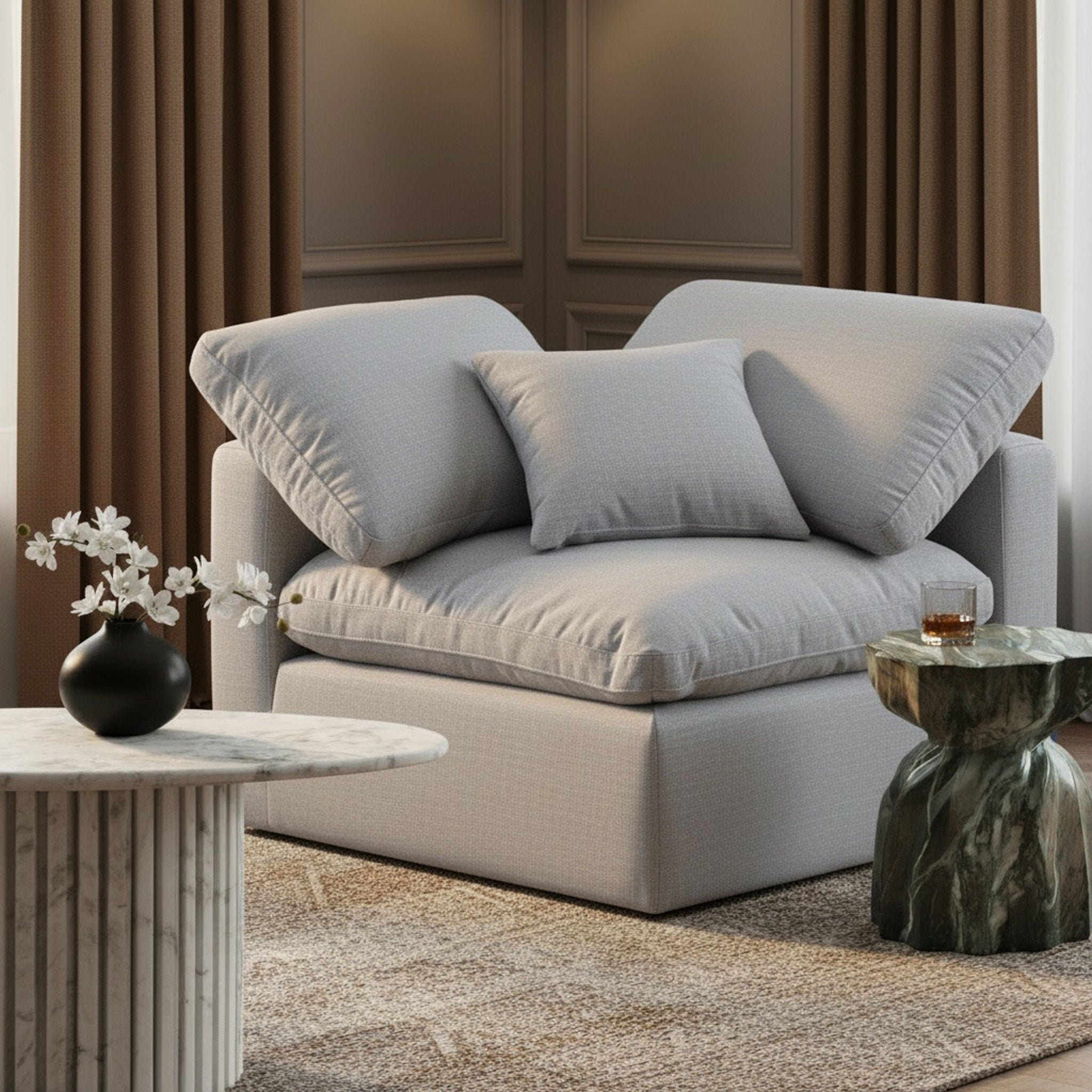 Indulge - Linen Corner Chair - Urban Living Furniture (Los Angeles, CA)