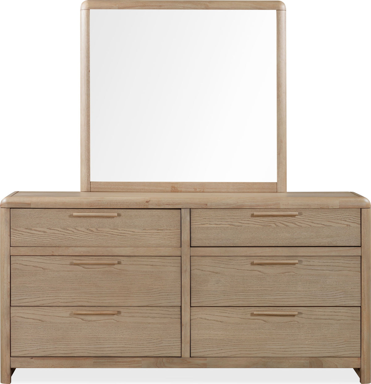 Furano - Six Drawer Ash Wood Dresser - Ginger