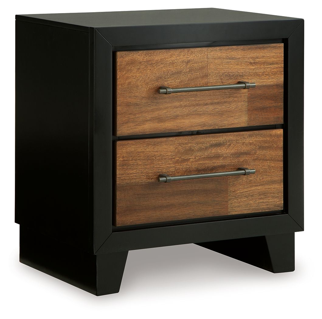Kraeburn - Brown / Black - Two Drawer Night Stand - Urban Living Furniture (Los Angeles, CA)