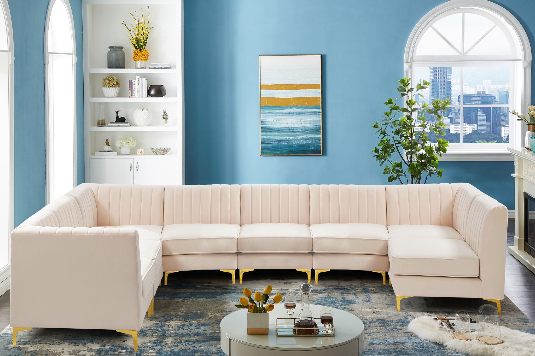 Alina - 8 Piece Velvet Modular Sectional - Urban Living Furniture (Los Angeles, CA)