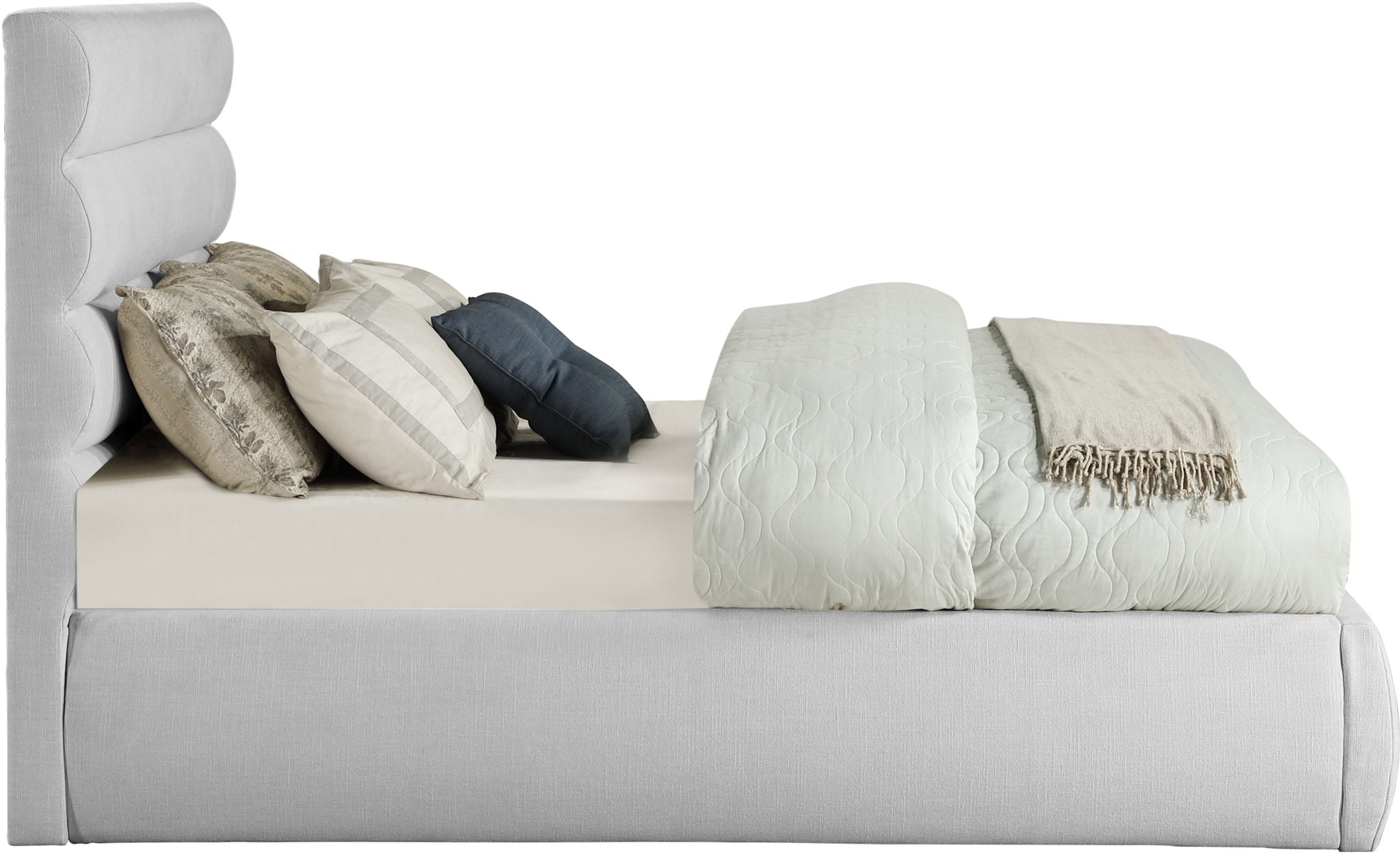 Adam - Linen Fabric Bed With 52" Headboard