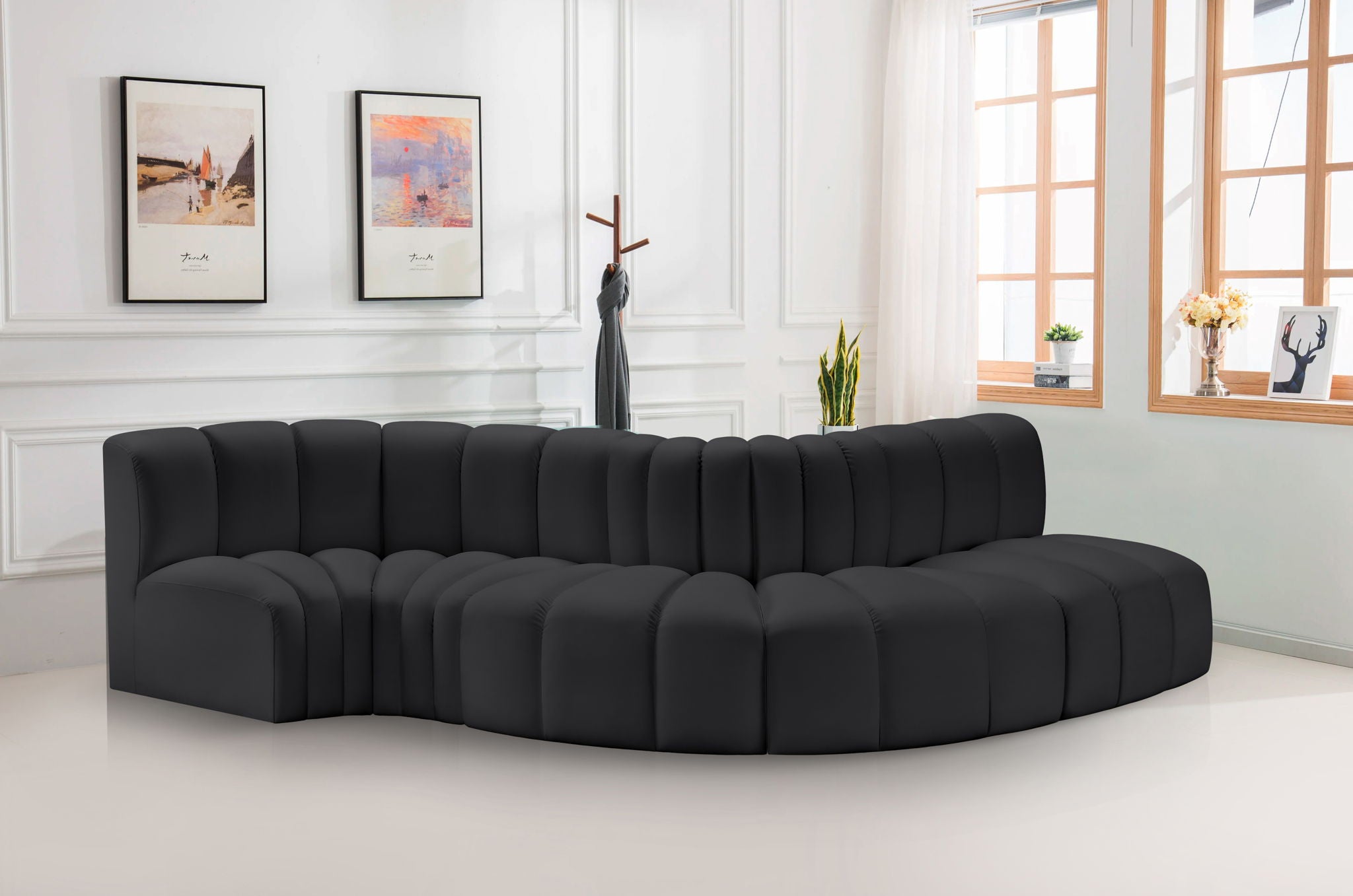 Arc - Faux Leather 5 Piece Modular Sofa