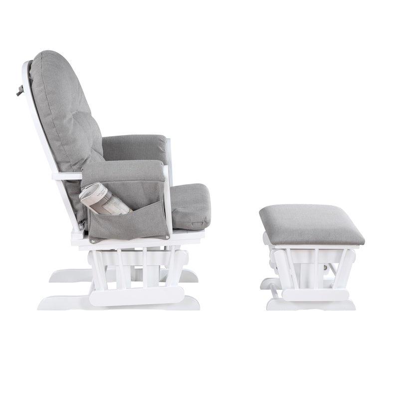 Mason - Glider And Ottoman White Wood - Urban Living Furniture (Los Angeles, CA)