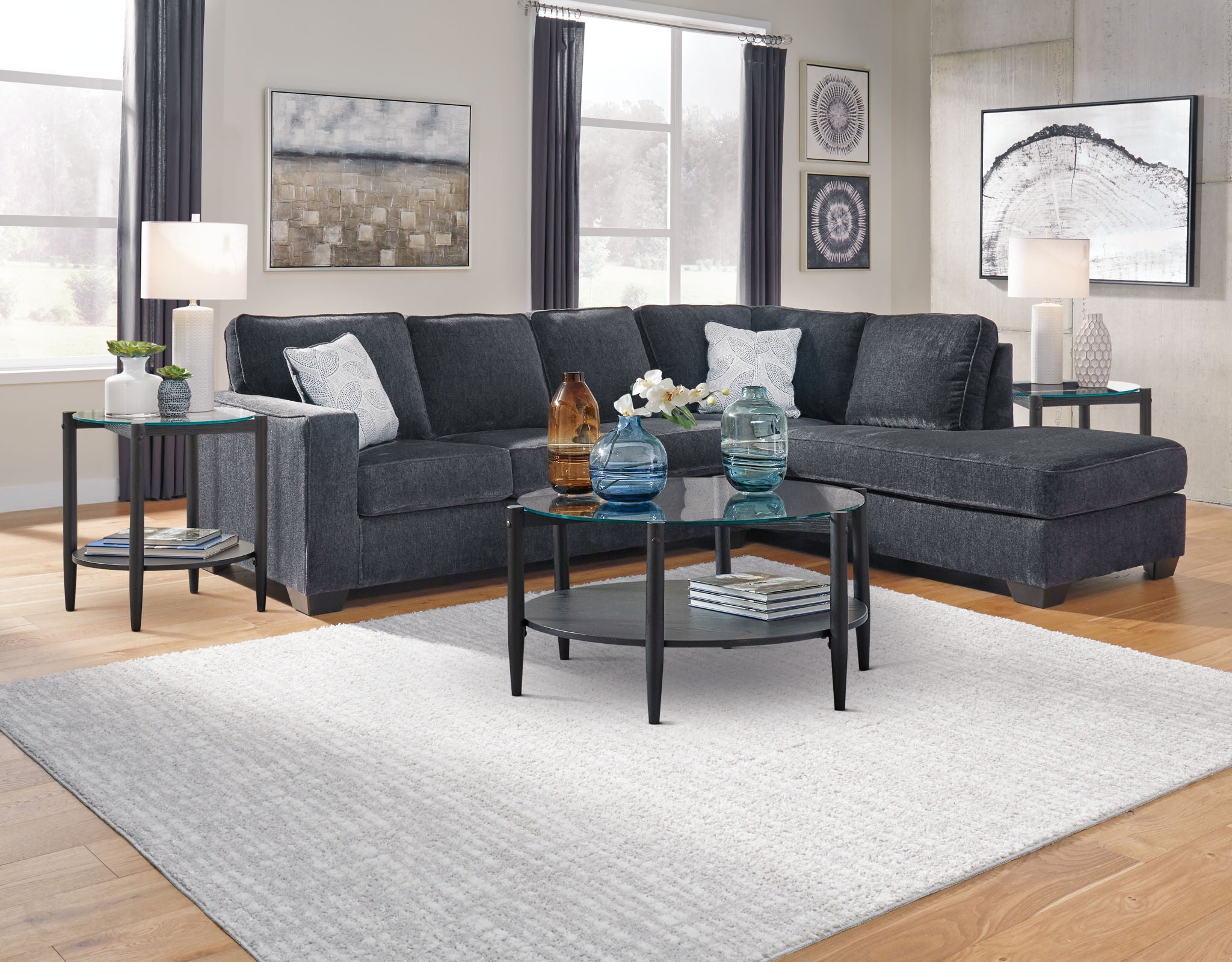 Altari - Right Arm Facing Corner Chaise With Sleeper 2 Pc Sectional - Slate - Urban Living Furniture (Los Angeles, CA)
