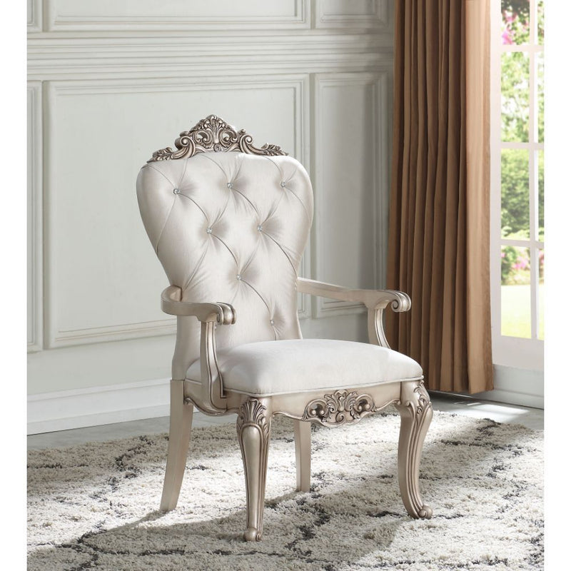 Gorsedd - Chair (Set of 2) - Cream Fabric & Antique White - Urban Living Furniture (Los Angeles, CA)