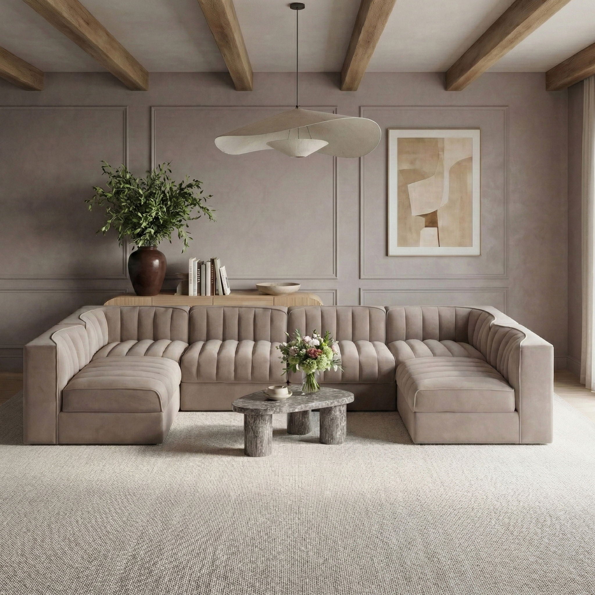 Rummi - Armless Velvet Performance Fabric Upholstered 6 Piece Modular Sectional - Urban Living Furniture (Los Angeles, CA)