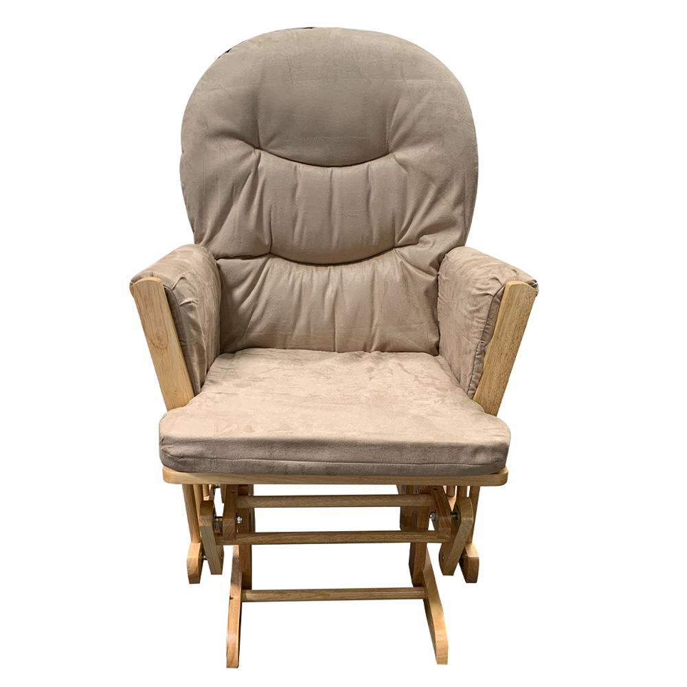 Rehan - Glider Chair & Ottoman - Taupe Microfiber & Natural Oak - Urban Living Furniture (Los Angeles, CA)