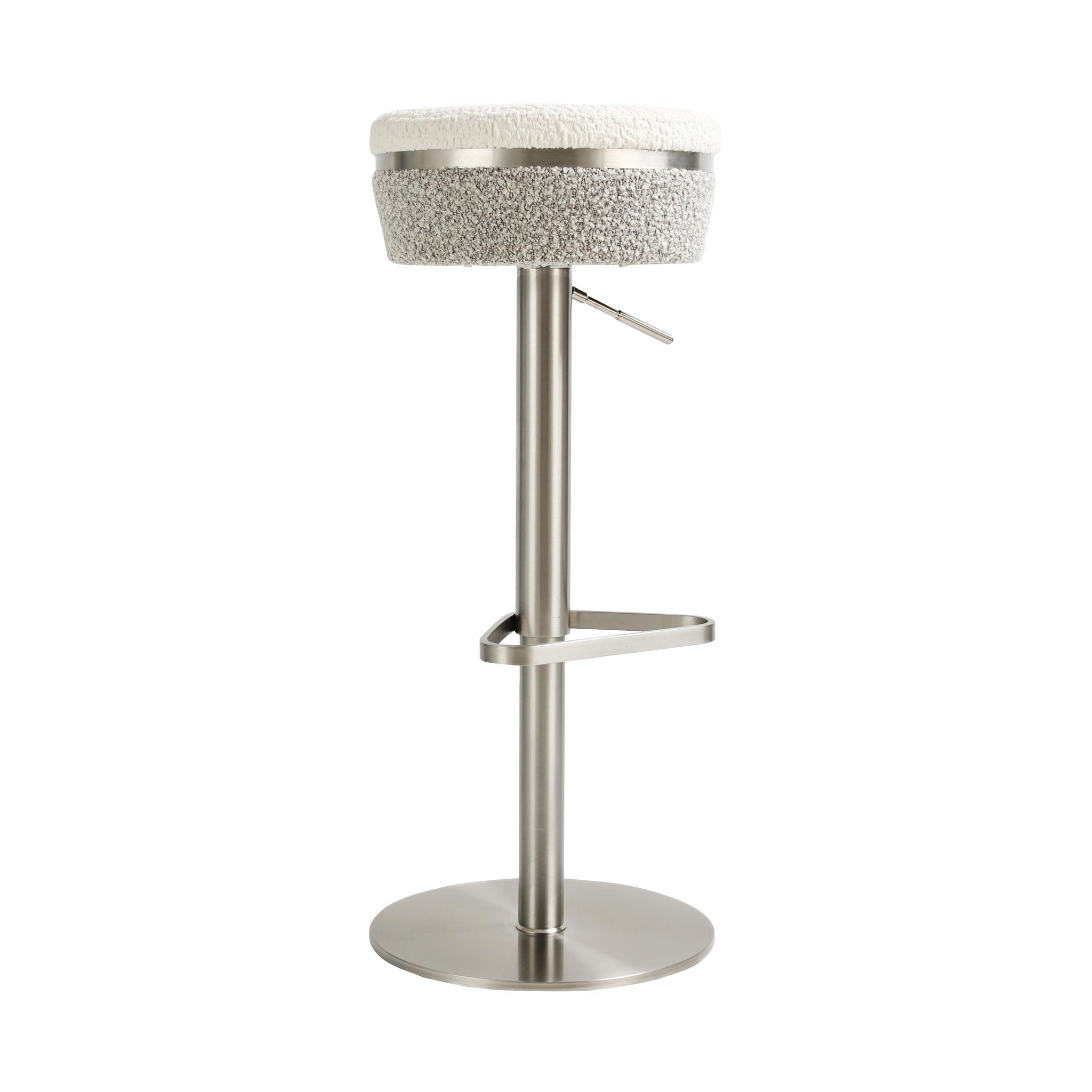 Astro - Boucle Adjustable Stool - White / Gray - Urban Living Furniture (Los Angeles, CA)