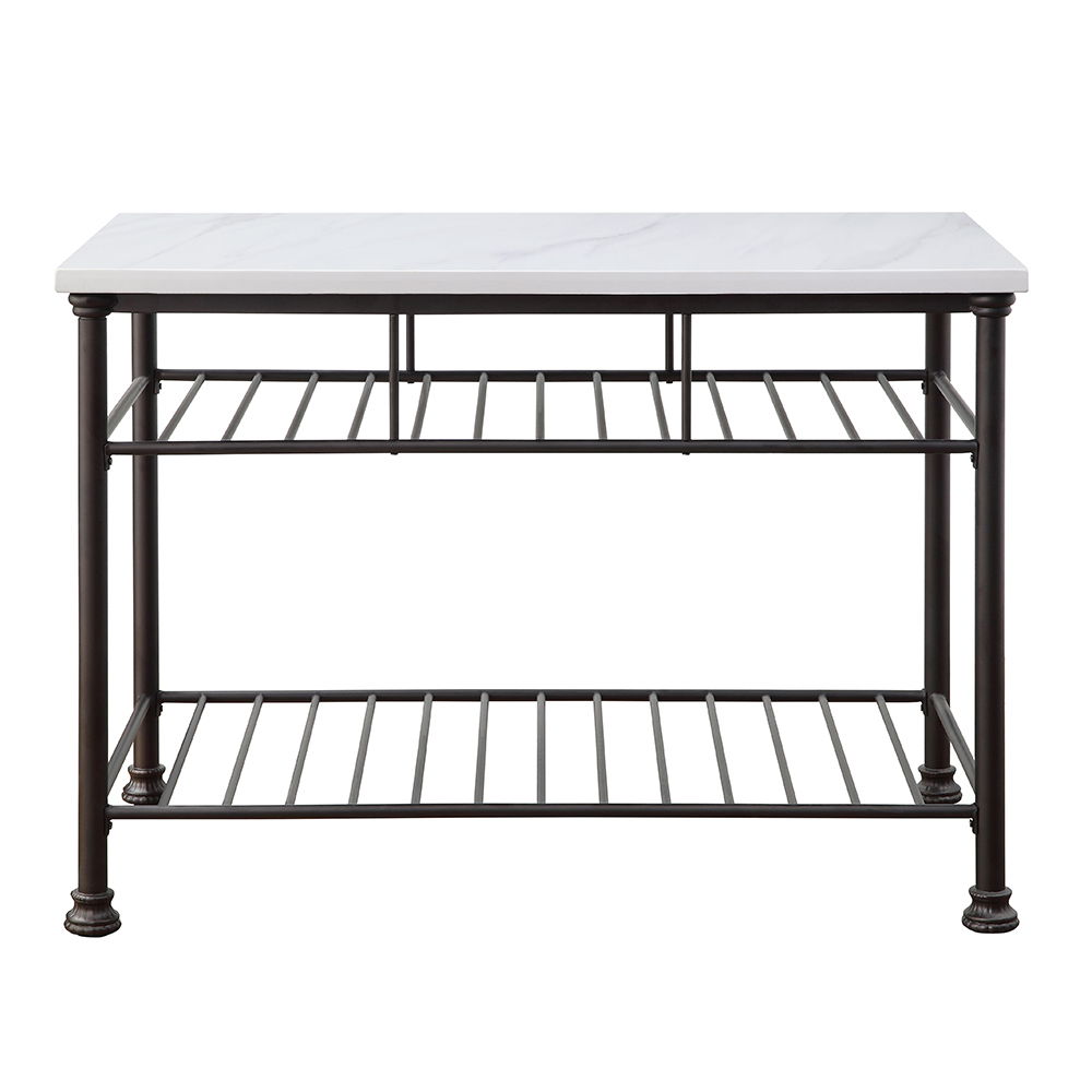 Freyja - Kitchen Island - White Cultured Marble Top & Gray - Urban Living Furniture (Los Angeles, CA)