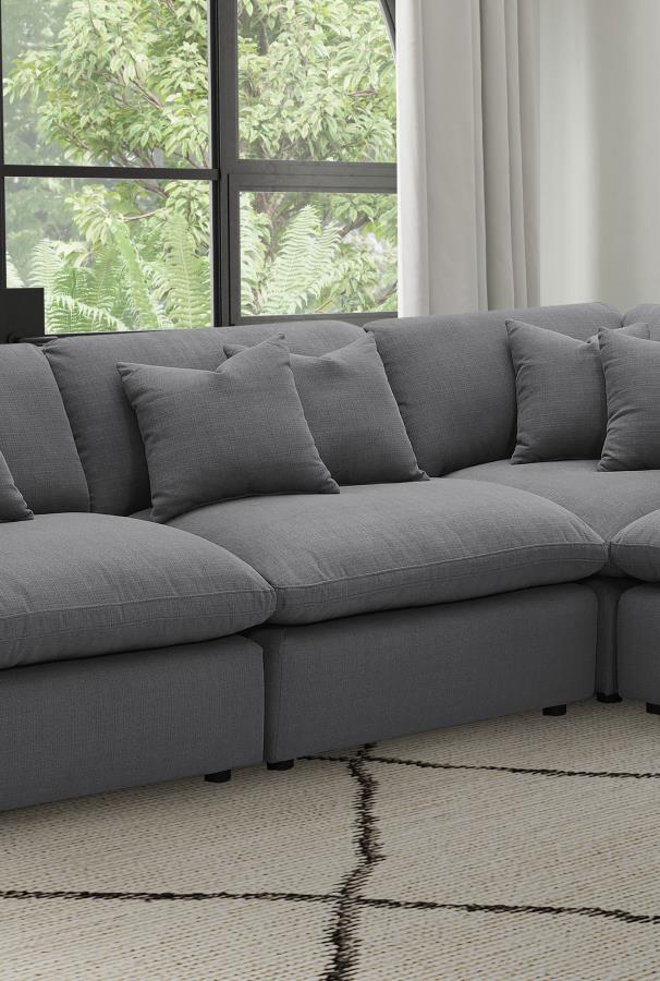 Hobson - Upholstered Armless Chair - Charcoal