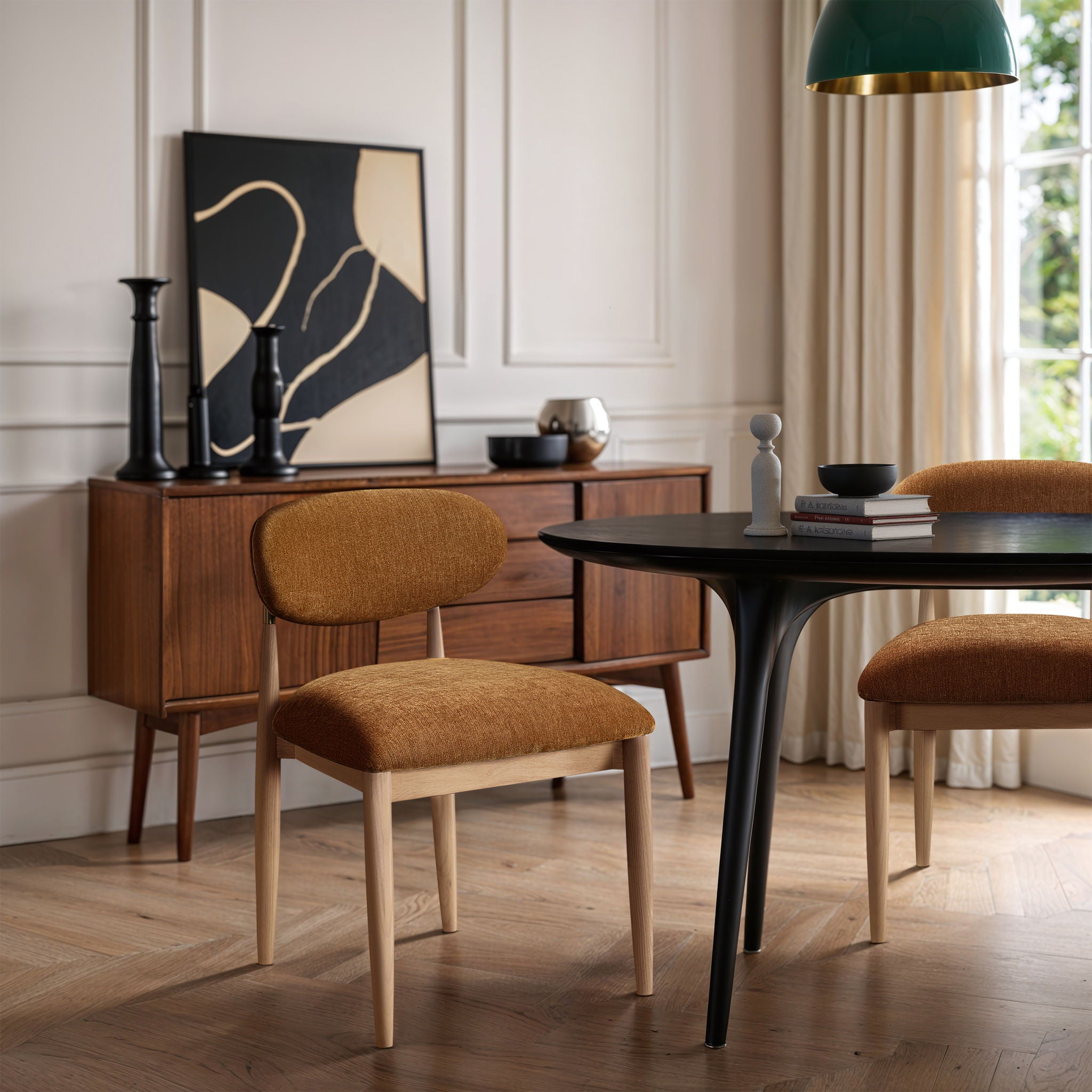 Riccio - Fabric Dining Side Chair (Set of 2) - Natural Frame - Urban Living Furniture (Los Angeles, CA)