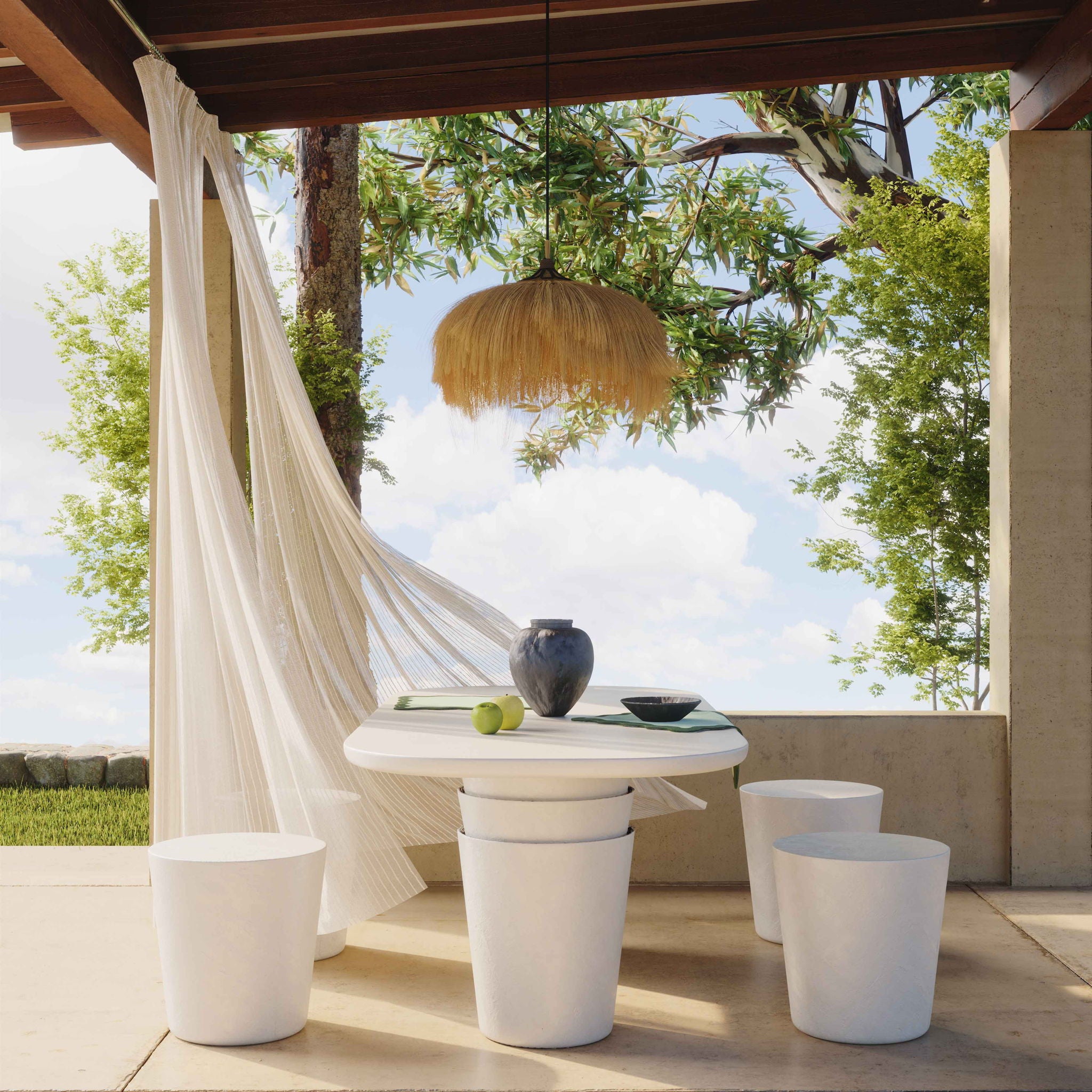Margot - Faux Plaster Indoor / Outdoor Concrete Stool - Light Gray - Urban Living Furniture (Los Angeles, CA)