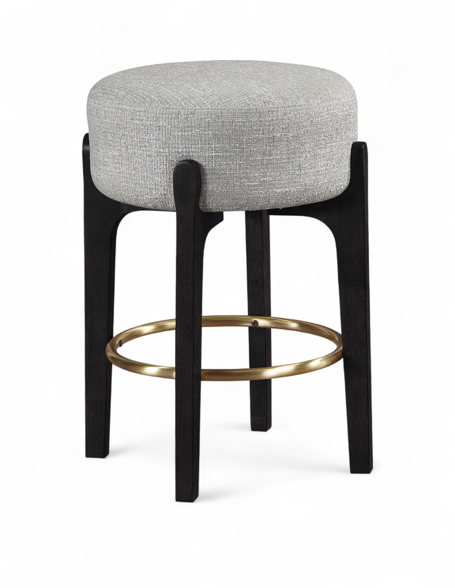 Torino - Backless Counter Stool With Brushed Black Base (Set of 2)