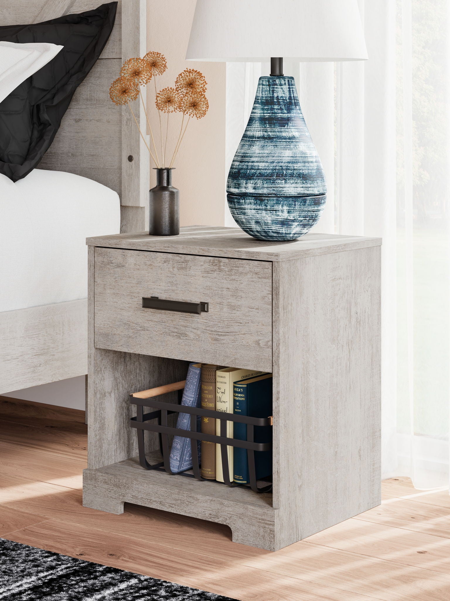 Shawburn - Gray - One Drawer Night Stand - Urban Living Furniture (Los Angeles, CA)