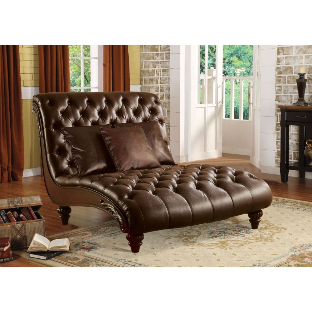 Anondale - Chaise - 2-Tone Brown PU - Urban Living Furniture (Los Angeles, CA)