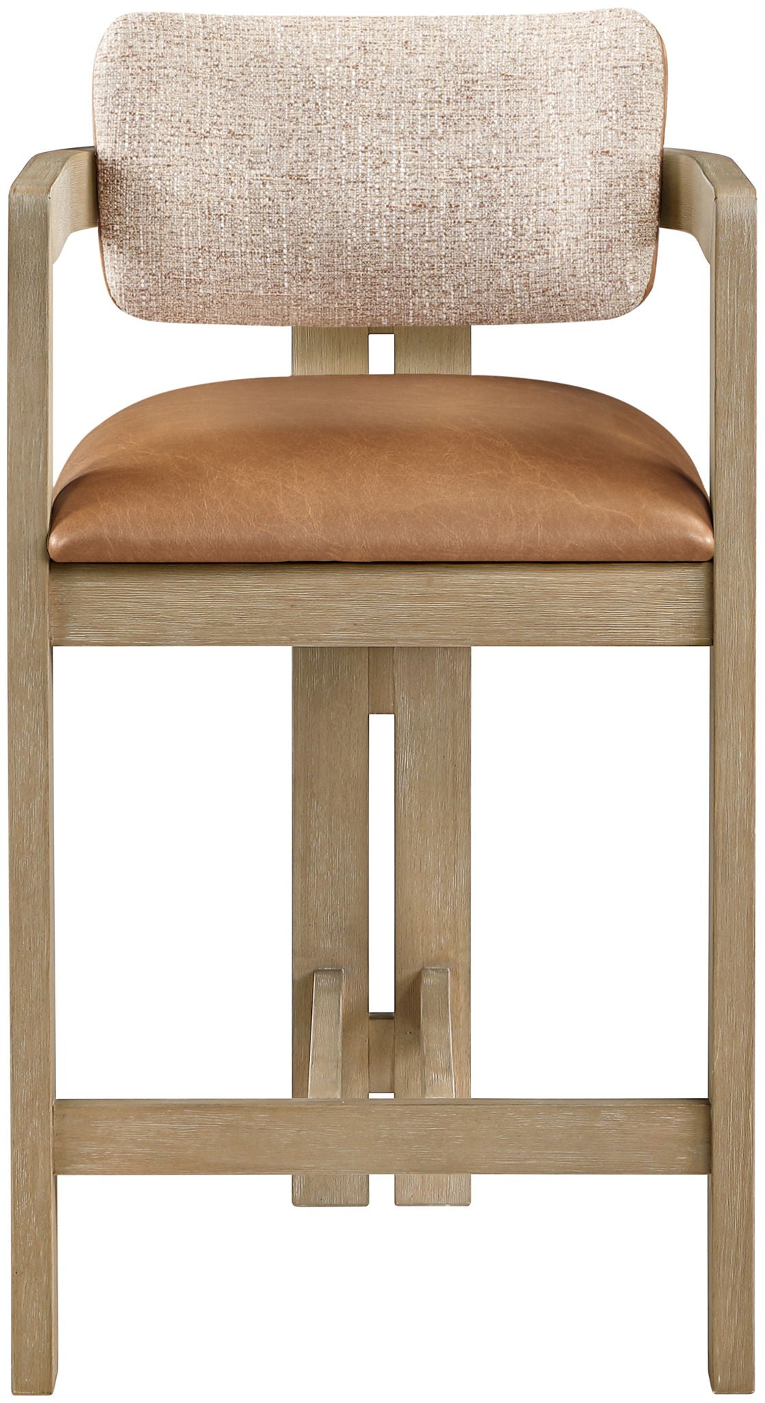 Ravina - Upholstered Counter Stool With Stained Natural Base