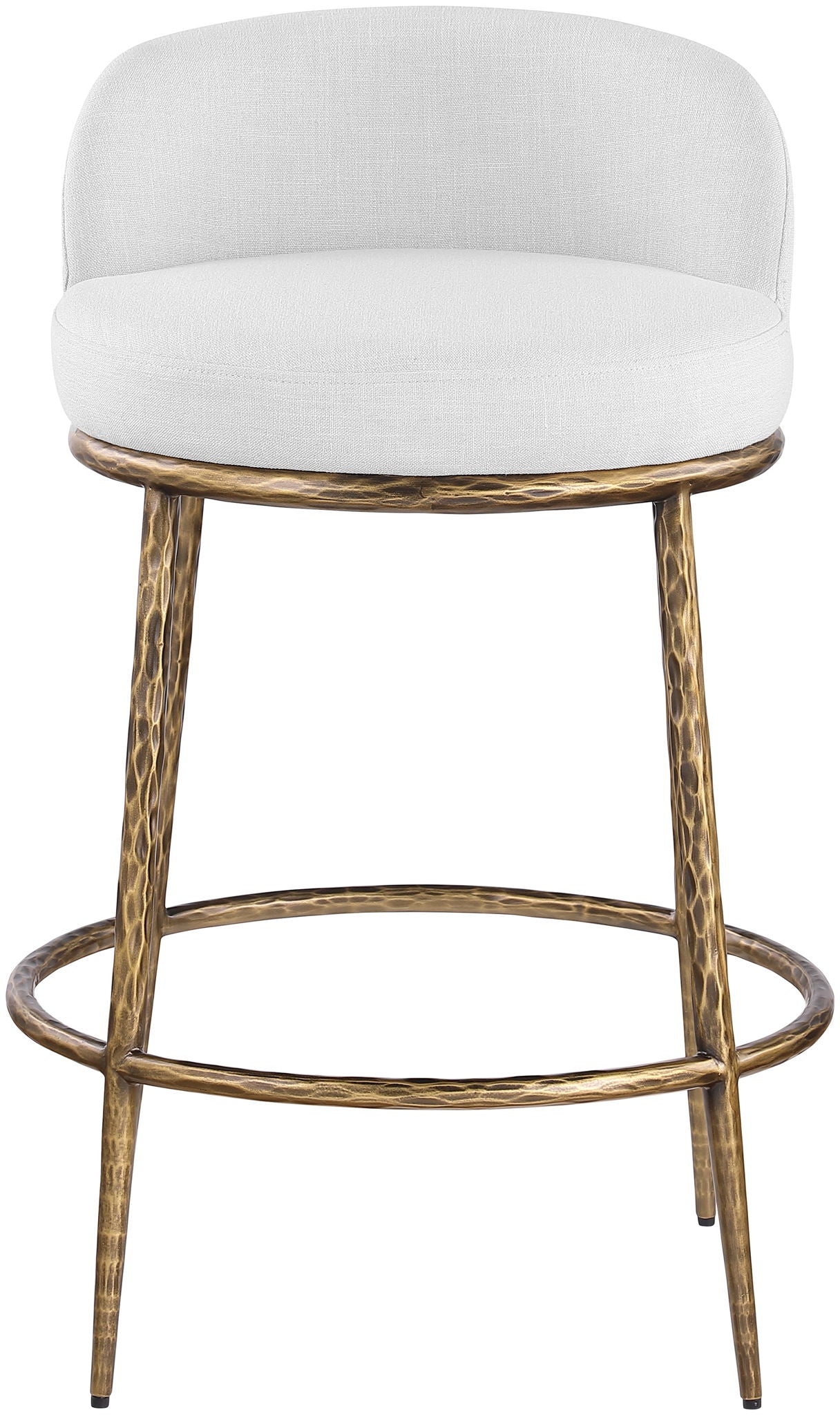 Ferro - Upholstered Counter Stool With Brushed Gold Base