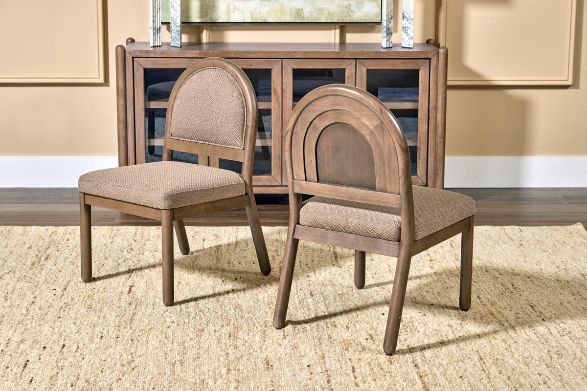 Astor - Arc Back Chair (Set of 2) - Wheat Bread / Claystone