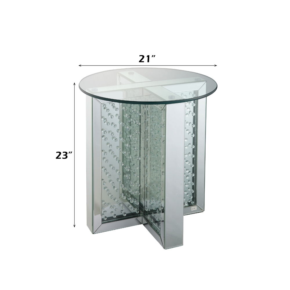 Nysa - 23" End Table - Mirrored & Faux Crystals - Urban Living Furniture (Los Angeles, CA)