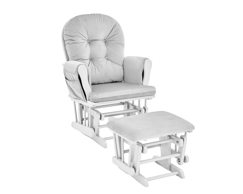 Mason - Glider And Ottoman White Wood - Urban Living Furniture (Los Angeles, CA)