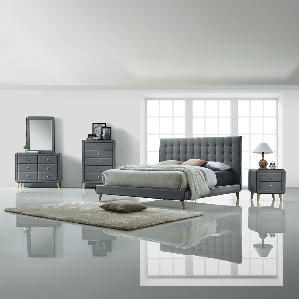 Valda - Nightstand - Light Gray Fabric - Urban Living Furniture (Los Angeles, CA)